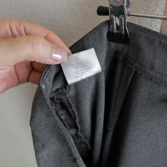 Ralph Lauren Womens Sz 16 Gray Straight Leg Dress Pants Slacks Silver Buckle - Picture 10 of 10